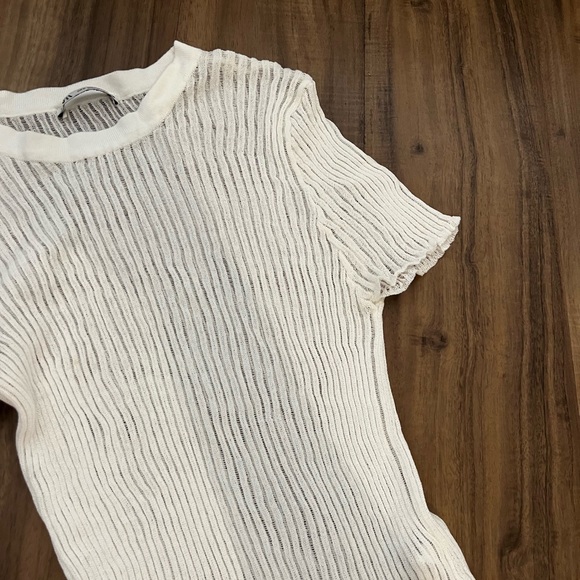 Zara White Short Sleeve Shirt - Picture 5 of 6